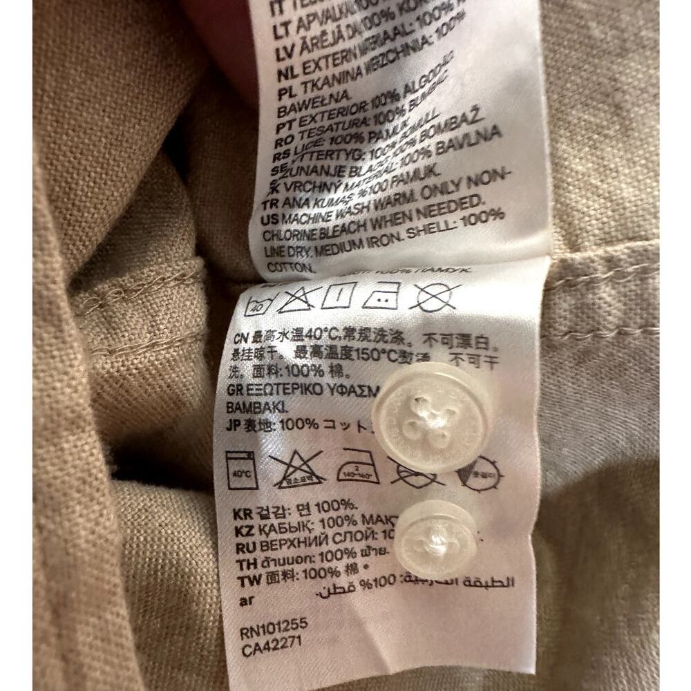 H&M L.O.G.G Tan Cotton Button Up Shirt Men's Size M - Picture 6 of 6